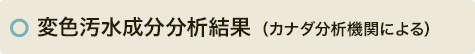 変色汚水成分分析結果（米国分析機関による）